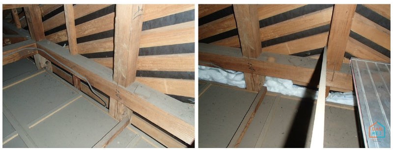 気流止め小屋裏
