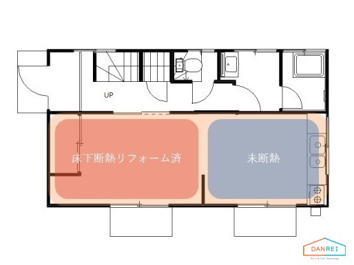 断熱リフォーム実験のエリア分け