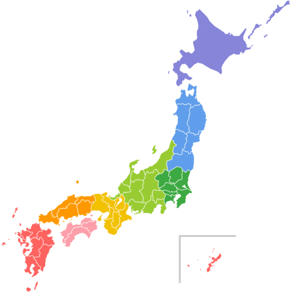 地域分けした日本